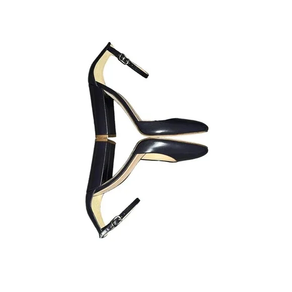 SOLD…….J Crew Maisie Leather Ankle Strap Round Toe Heels, BT907, Size 7 - Picture 5 of 7